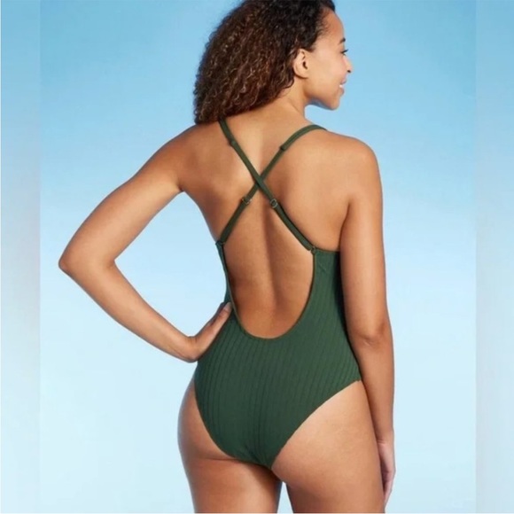 NWOT SHADE & SHORE ONE PIECE SWIMSUIT Sz M - Picture 2 of 12